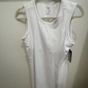 DKNY Sleeveless White Mini Sports Dress with shorts